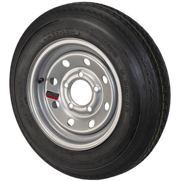 5.30-12 Kenda K353 Bias Trailer Tire with 12" Silver Modular Wheel 5 on 4-1/2 - Load Range C - Image 2