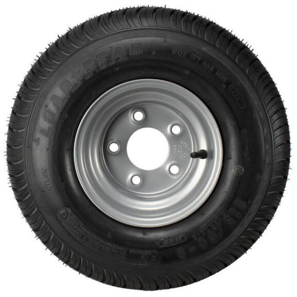 18.5x8.50-8 (215/60-8) Kenda K399 Bias Trailer Tire with 8" Silver Wheel 5 on 4-1/2 - Load Range C