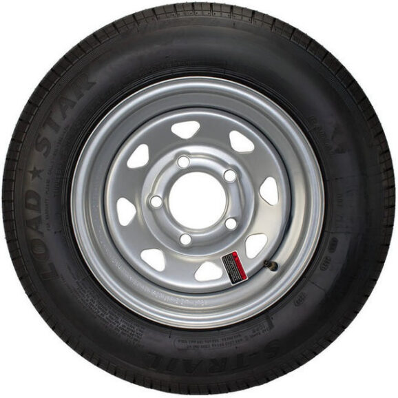 4.80-12 Kenda K353 Bias Trailer Tire with 12" Silver Wheel 5 on 4-1/2 - Load Range C