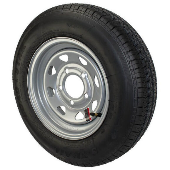 4.80-12 Kenda K353 Bias Trailer Tire with 12" Silver Wheel 5 on 4-1/2 - Load Range C - Image 2