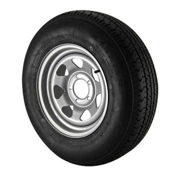 ST205/75R14 Kenda KR35 Radial Tire w/ 14" Silver Spoke Wheel - 5 on 4-1/2 - LRC - Image 2